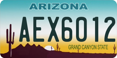 AZ license plate AEX6012