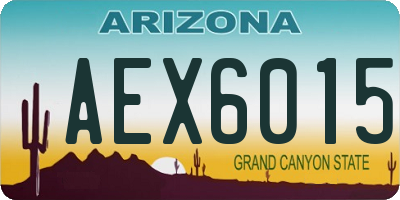 AZ license plate AEX6015