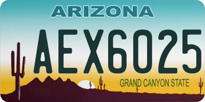 AZ license plate AEX6025
