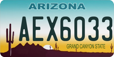 AZ license plate AEX6033
