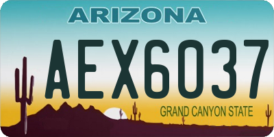 AZ license plate AEX6037