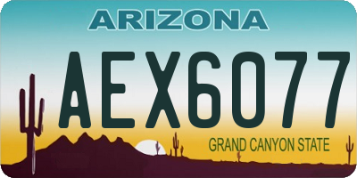 AZ license plate AEX6077