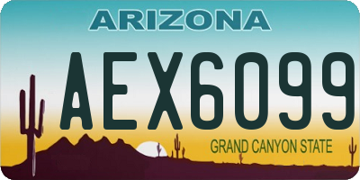 AZ license plate AEX6099
