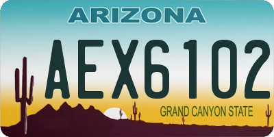 AZ license plate AEX6102