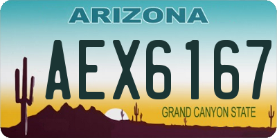 AZ license plate AEX6167