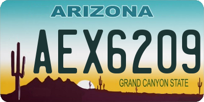 AZ license plate AEX6209