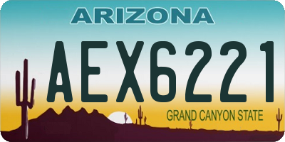 AZ license plate AEX6221