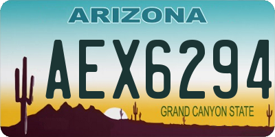 AZ license plate AEX6294