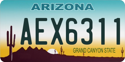 AZ license plate AEX6311