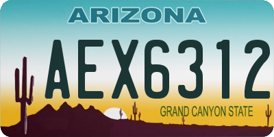 AZ license plate AEX6312