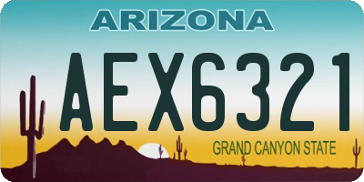 AZ license plate AEX6321