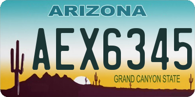 AZ license plate AEX6345
