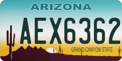 AZ license plate AEX6362