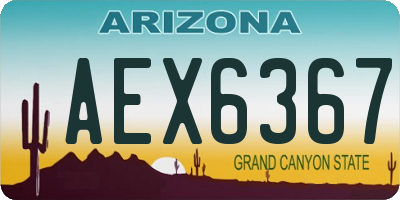 AZ license plate AEX6367