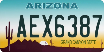 AZ license plate AEX6387