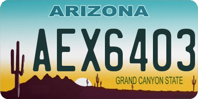 AZ license plate AEX6403