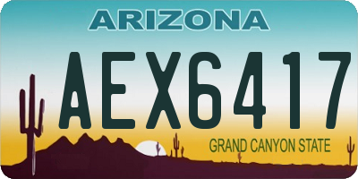 AZ license plate AEX6417