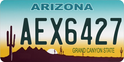 AZ license plate AEX6427