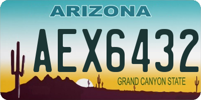 AZ license plate AEX6432