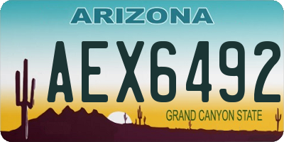 AZ license plate AEX6492