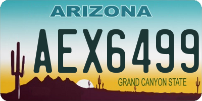 AZ license plate AEX6499