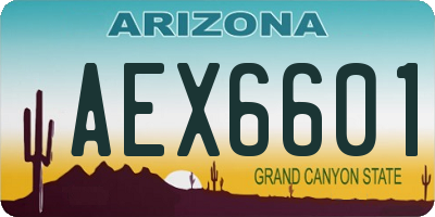 AZ license plate AEX6601