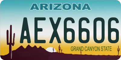 AZ license plate AEX6606