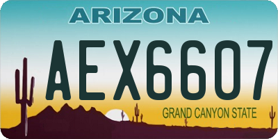 AZ license plate AEX6607
