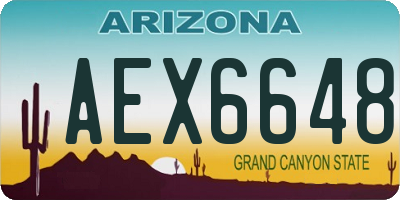 AZ license plate AEX6648