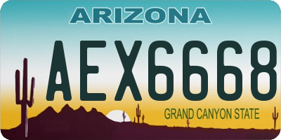 AZ license plate AEX6668