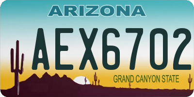 AZ license plate AEX6702