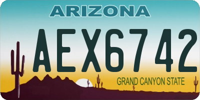 AZ license plate AEX6742