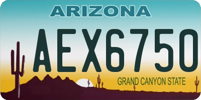AZ license plate AEX6750