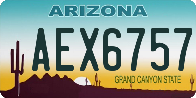 AZ license plate AEX6757