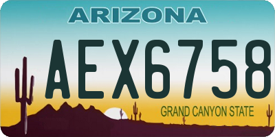 AZ license plate AEX6758