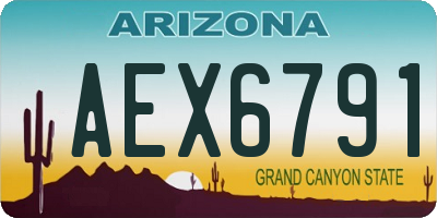 AZ license plate AEX6791