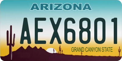 AZ license plate AEX6801