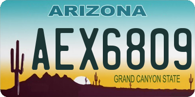 AZ license plate AEX6809