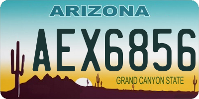 AZ license plate AEX6856