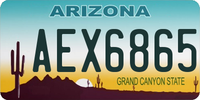 AZ license plate AEX6865