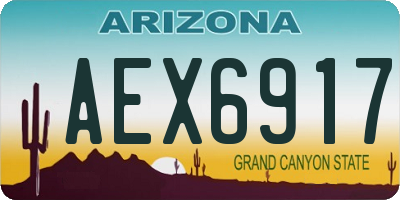 AZ license plate AEX6917
