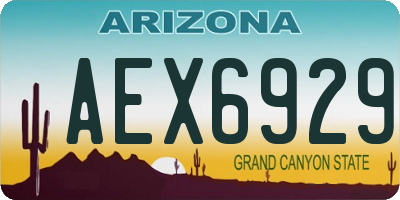 AZ license plate AEX6929