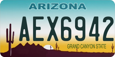 AZ license plate AEX6942