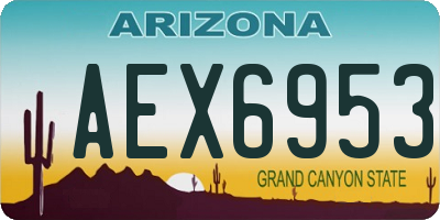 AZ license plate AEX6953