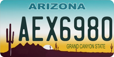 AZ license plate AEX6980