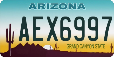 AZ license plate AEX6997