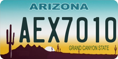 AZ license plate AEX7010
