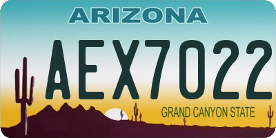 AZ license plate AEX7022
