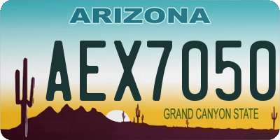 AZ license plate AEX7050
