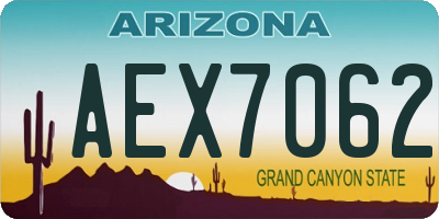 AZ license plate AEX7062